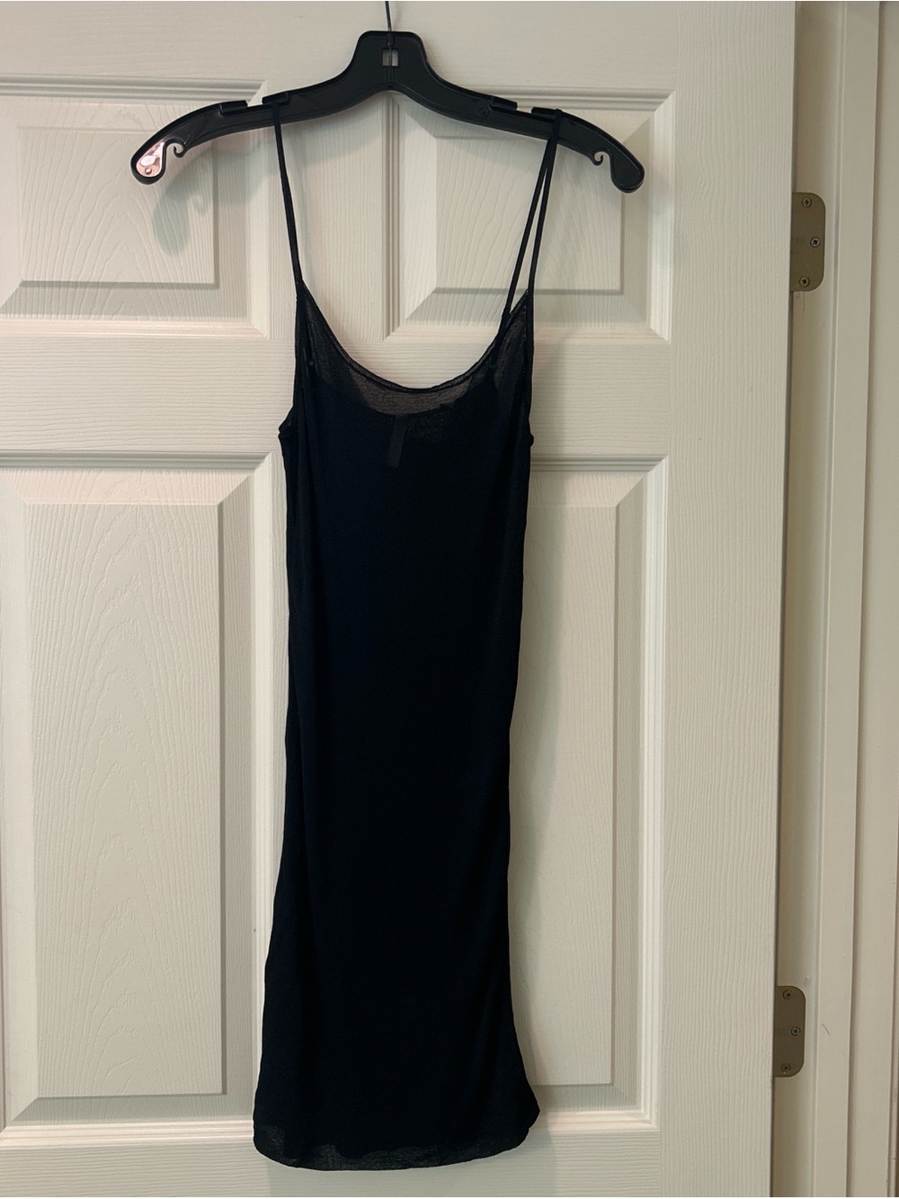 IISLI Black Slip Dress with Spaghetti Straps